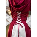 Mittelalter Kleid "Genefe" Rot/Natur