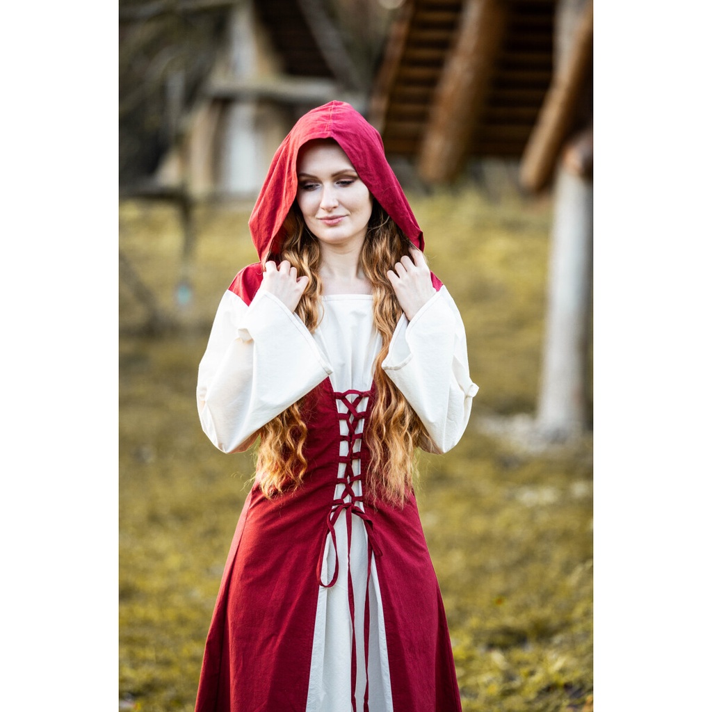 Mittelalter Kleid "Genefe" Rot/Natur