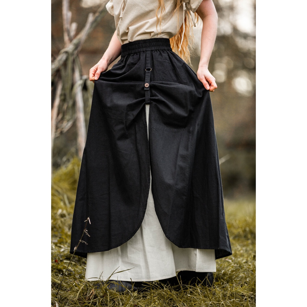 Mittelalter Rock "Elise" Schwarz/Natur