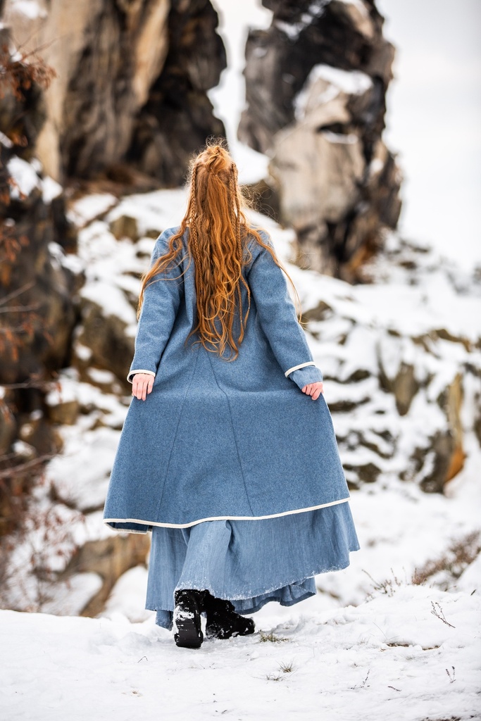 Wikinger Birka Mantel Skadi Taubenblau