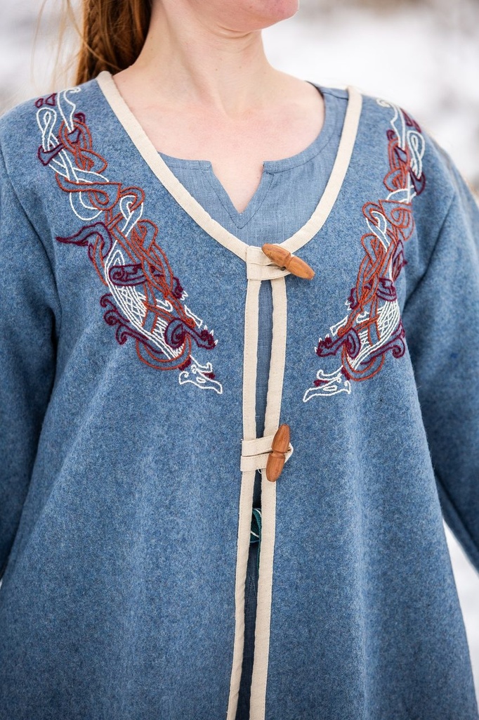 Wikinger Birka Mantel Skadi Taubenblau