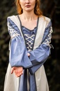 Mittelalter Kleid Amalia Natur/Taubenblau