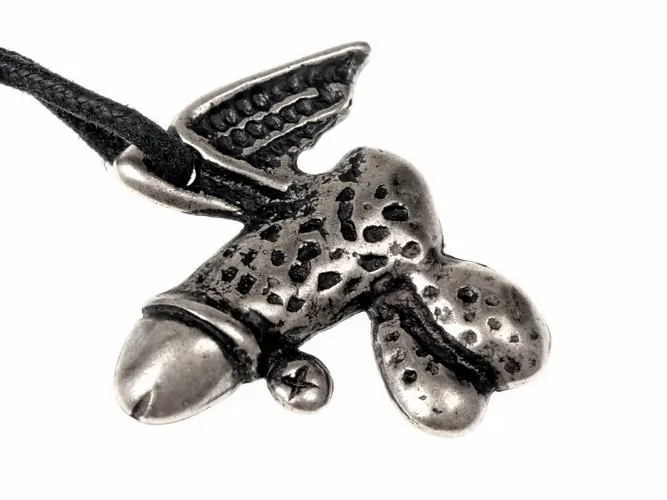 Phallus-Amulett geflügelt - Anhänger Schmuck Mittelalter Larp