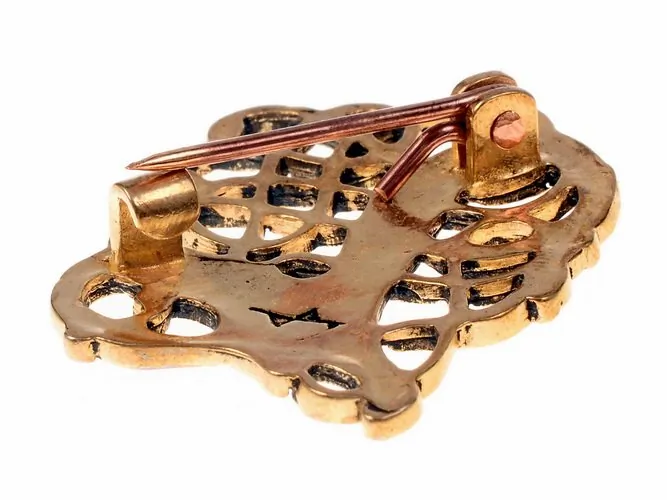 Wikinger Fibel aus Lindholm Hoeje Urnesstil Bronze