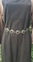 NITRAM, Kettengürtel, silberfarben, schwarze Perle