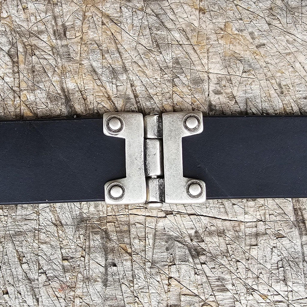 Gürtelteiler, Scharnier, Fb:silber, für 4cm breite Gürtel