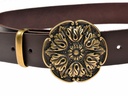 Buckle-Belt 4 cm / Blatt - Kernleder 2