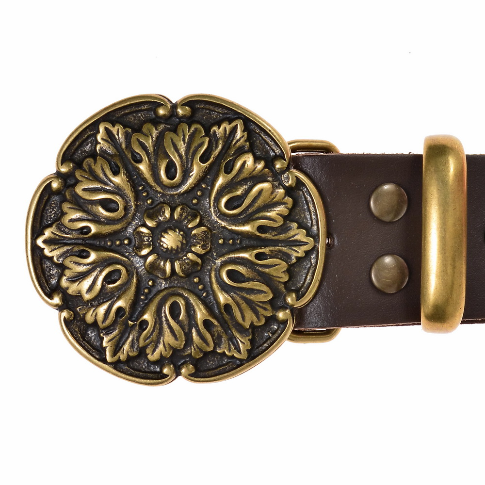 Buckle-Belt 4 cm / Blatt - Spaltleder 1