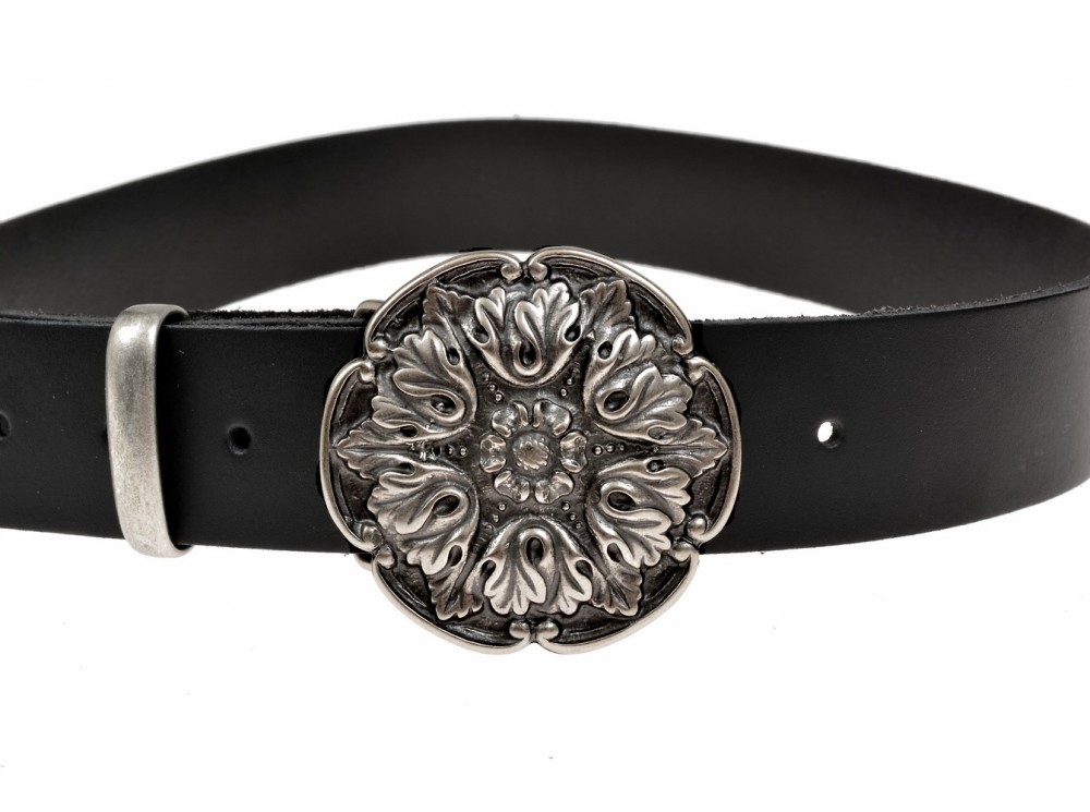 Buckle-Belt 4 cm / Blatt - Spaltleder 2
