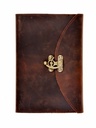 Leder-Buchhülle mit Notizbuch - groß / Haken 1