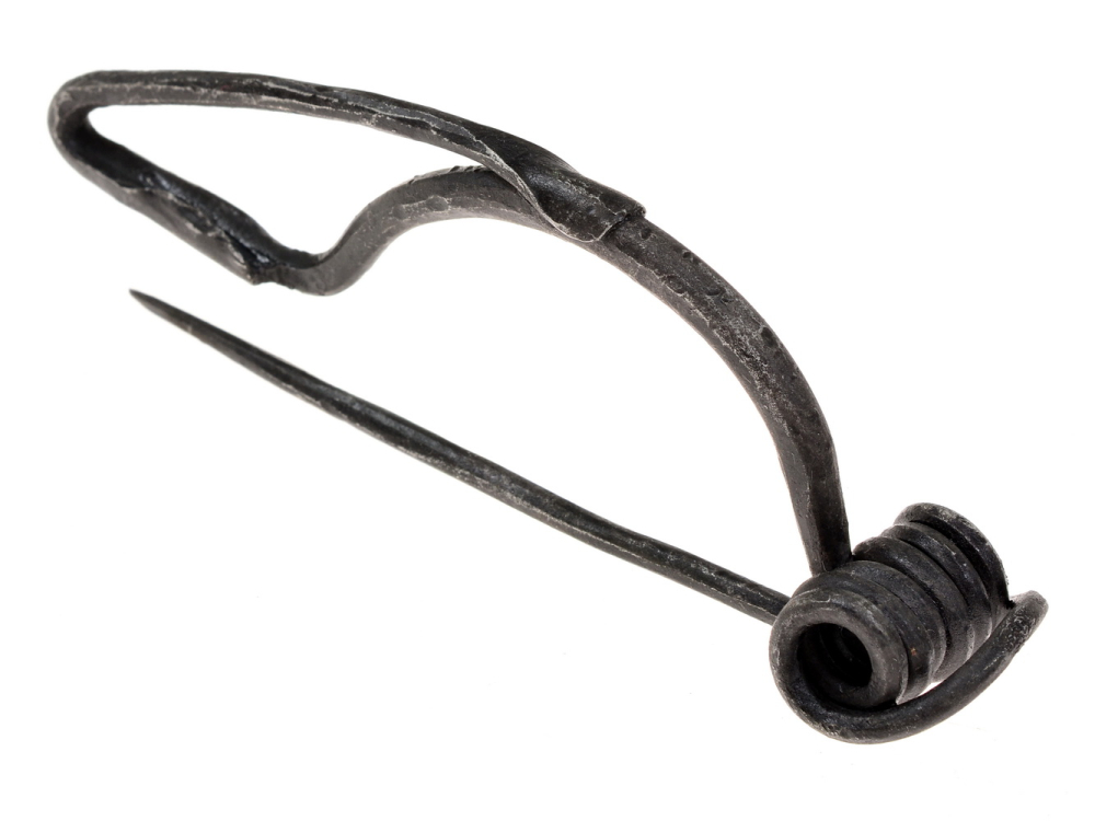 Keltische Spiraldraht-Fibel aus Eisen - 9,5 cm 2
