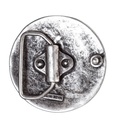 BRUST-Schild, 4cm, silberfarbene, keltische Zierschließe, Schnal
