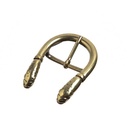 Doppel-Schlange, Dorn-Halbschließe, 3cm, messingfarben, Mittelal