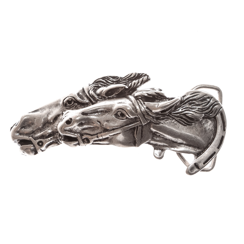 Horses, 4cm, silberne Pferde-Schließe, Schnalle