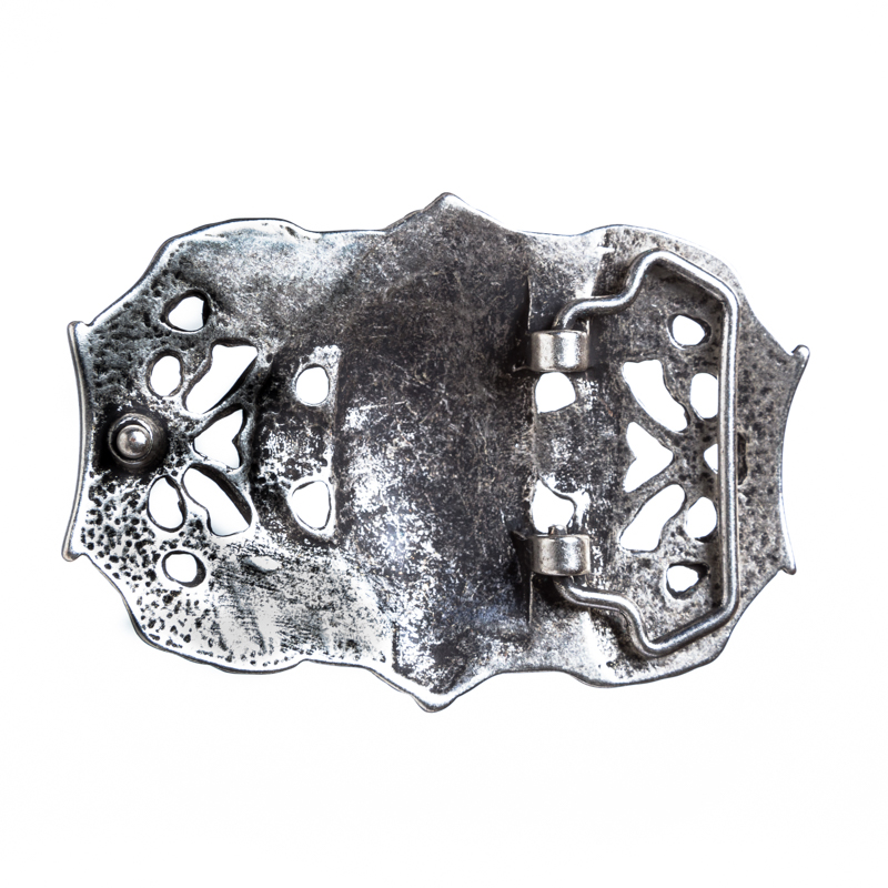 VOODOO-Skull, 4cm,silberfarbene Gürtelschließe, Schnalle