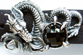 ONYX, exclusive, handgefertigte Drachen-Schließe aus Bronze, Sch