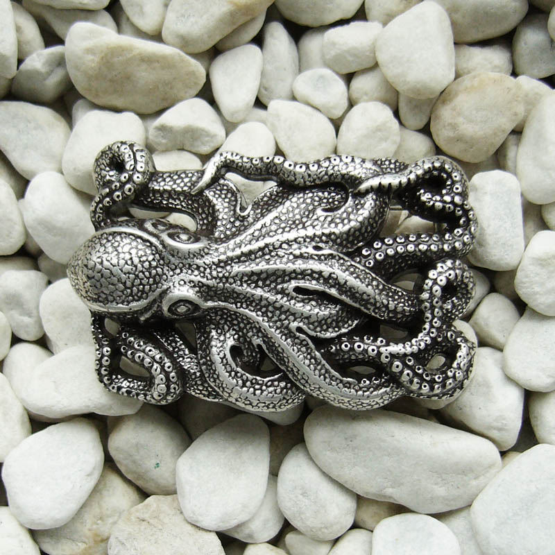 Octopussy, 2cm,silberfarbene Gürtelschließe, Schnalle