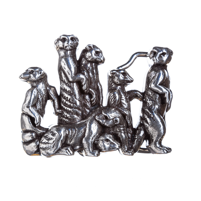 Erdmännchen, 4cm,silberfarbene Gürtelschließe, Schnalle