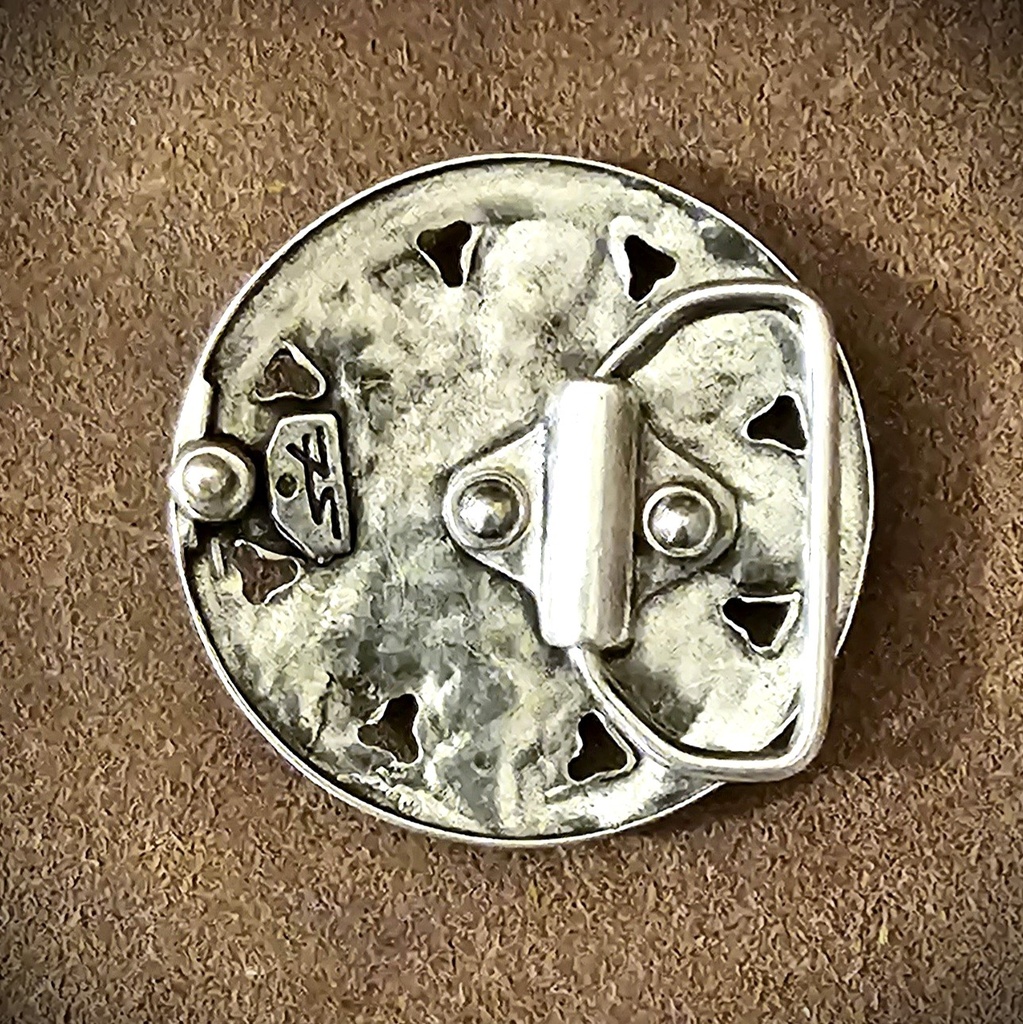 TYR, runde Mittelalter-Gürtelschließe, Fb:silber+gold, für 4cm-R
