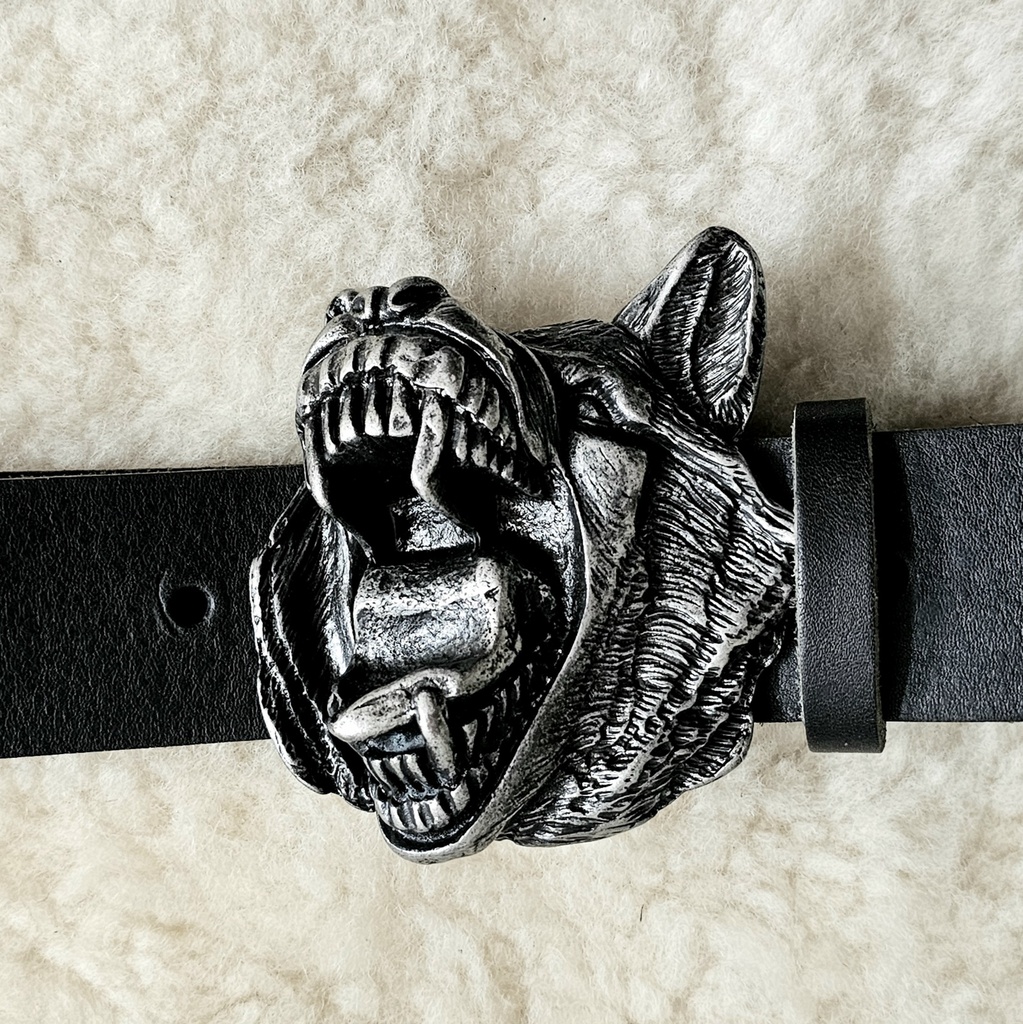 FENRIS,WOLFSRACHEN,Gürtelschließe,Schnalle,für 4cm Riemen,Fb:eis