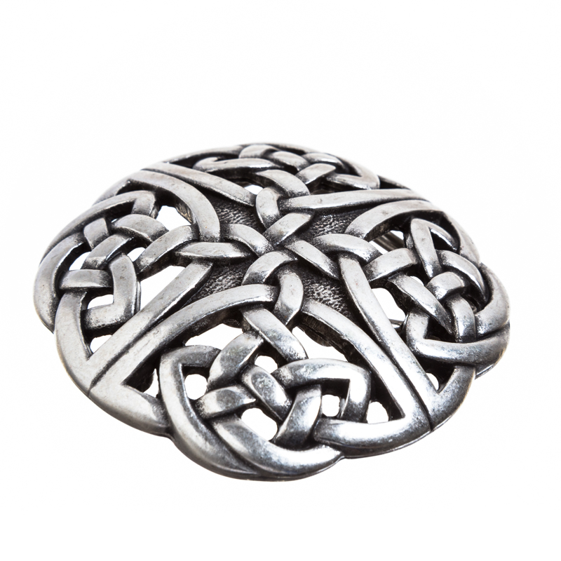 HIBERNIA, 4cm,silberfarbene keltische Knoten-Gürtelschließe, Sch
