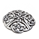 HIBERNIA, 4cm,silberfarbene keltische Knoten-Gürtelschließe, Sch