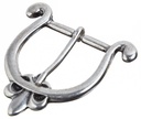 PORTOS, 3cm, silberfarbene Lilien-Schließe,Mittelalter,Fleur de 