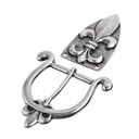 PORTOS-SET, 3cm, silberfarbene Lilien-Schließe mit Gürtelspitze,