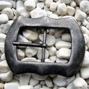 Flint, 4cm, schwarzsilberfarbene Gürtel-Schließe, Schnalle
