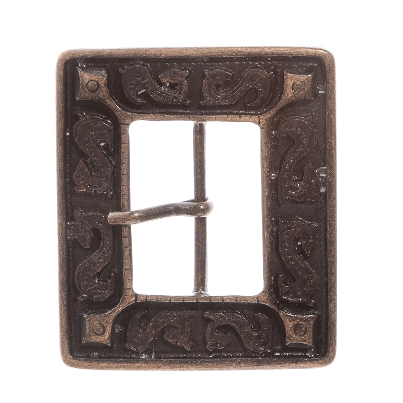 BALTIC, 4cm, altmessingfarbene Mittelalter-Vollschließe, Schnall