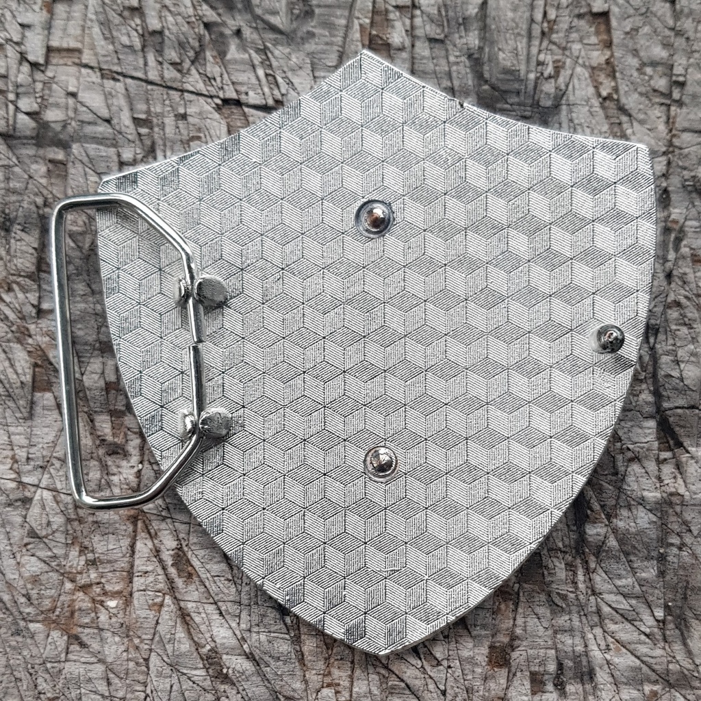 LANZELOT, silberne 4cm Wappen-Schließe, Strass, Schnalle, Mittel
