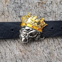 NAZGUL, silberne 4cm Totenkopf-Schließe, Schnalle, Mittelalter, 