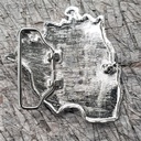 NAZGUL, silberne 4cm Totenkopf-Schließe, Schnalle, Mittelalter, 
