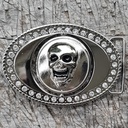 DOLLAR-SKULL, Prunk-Schließe, 4cm, Strass-Rand, Schnalle, Cospla
