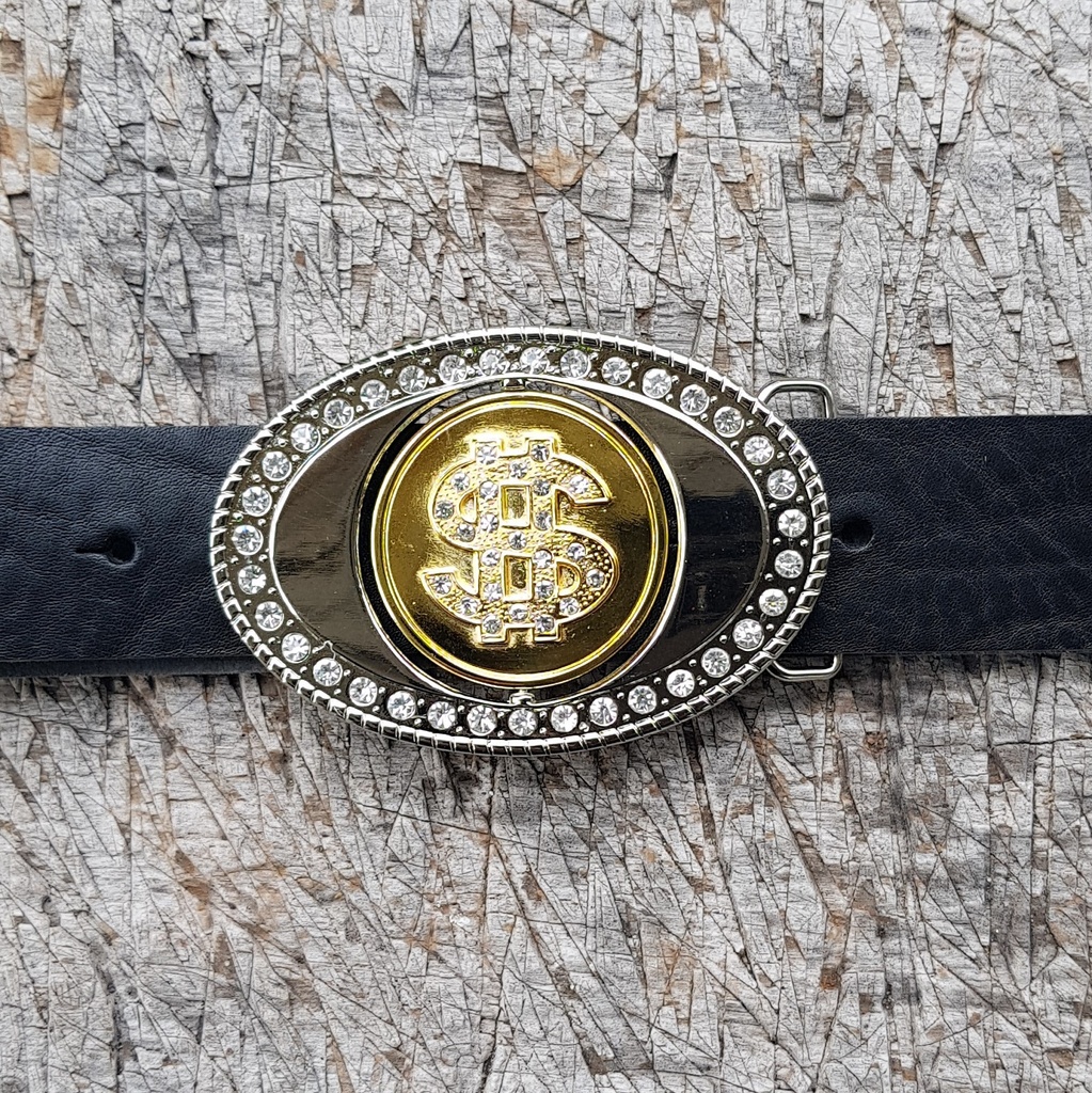 DOLLAR-SKULL, Prunk-Schließe, 4cm, Strass-Rand, Schnalle, Cospla