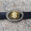 DOLLAR-SKULL, Prunk-Schließe, 4cm, Strass-Rand, Schnalle, Cospla