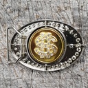 DOLLAR-SKULL, Prunk-Schließe, 4cm, Strass-Rand, Schnalle, Cospla