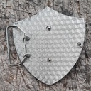 PARZIVAL, silberne 4cm Wappen-Schließe,schwarz Emaille,Strass, M