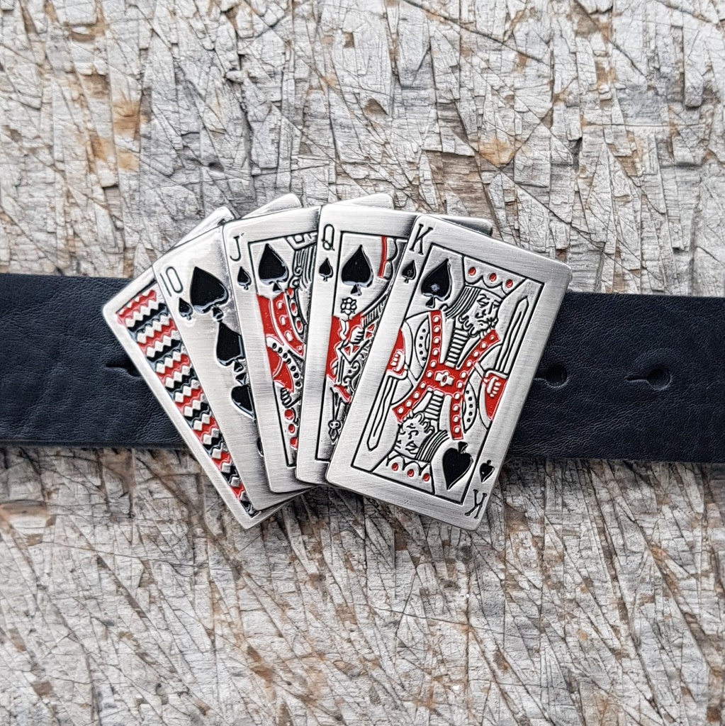 ROYAL FLUSH, 4cm Poker-Schließe, Schnalle, emailliert, Cosplay