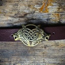 Celtic Wolves -Schließe messingfarben 4cm, Mittelalter,Wölfe,Wik