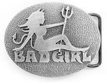 BAD GIRL, Trucker-Schließe, Schnalle, altsilberfarben, 4cm