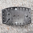 RATTLE-SNAKE, altsilberne 4cm Schließe, Strass-Auge, Schnalle, M