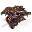 Nordischer Drache, Rot-Gold, 4cm, Zinnschließe, Schnalle