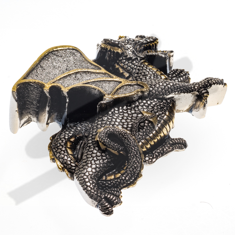 Nordischer Drache mit Gold, 4cm, Zinnschließe, Schnalle