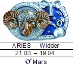 Sternzeichen Widder - Aries, 4cm Schließe, Schnalle