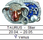 Sternzeichen Stier - Taurus, 4cm Schließe, Schnalle