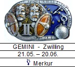 Sternzeichen Zwilling - Gemini, 4cm Schließe, Schnalle
