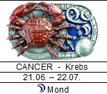 Sternzeichen Krebs - Cancer, 4cm Schließe, Schnalle
