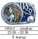 Sternzeichen Jungfrau - Virgo 4cm Schließe, Schnalle