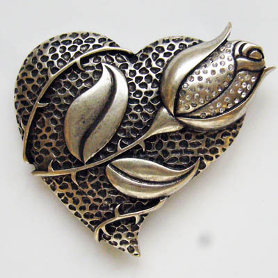 LOVING ROSE, 4cm-Gürtelschließe,  Herz mit Rose Swarovski Krista